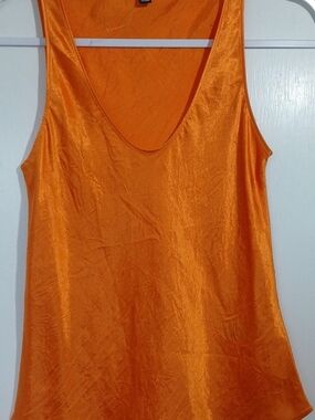 J. Crew Orange XS Satin Scoop Neck Camisole - NWOT